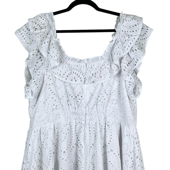 Ryegrass NWT Embroidered Eyelet Dress Sz 1X White Flare Ruffle Cottagecore Boho - Picture 5 of 10